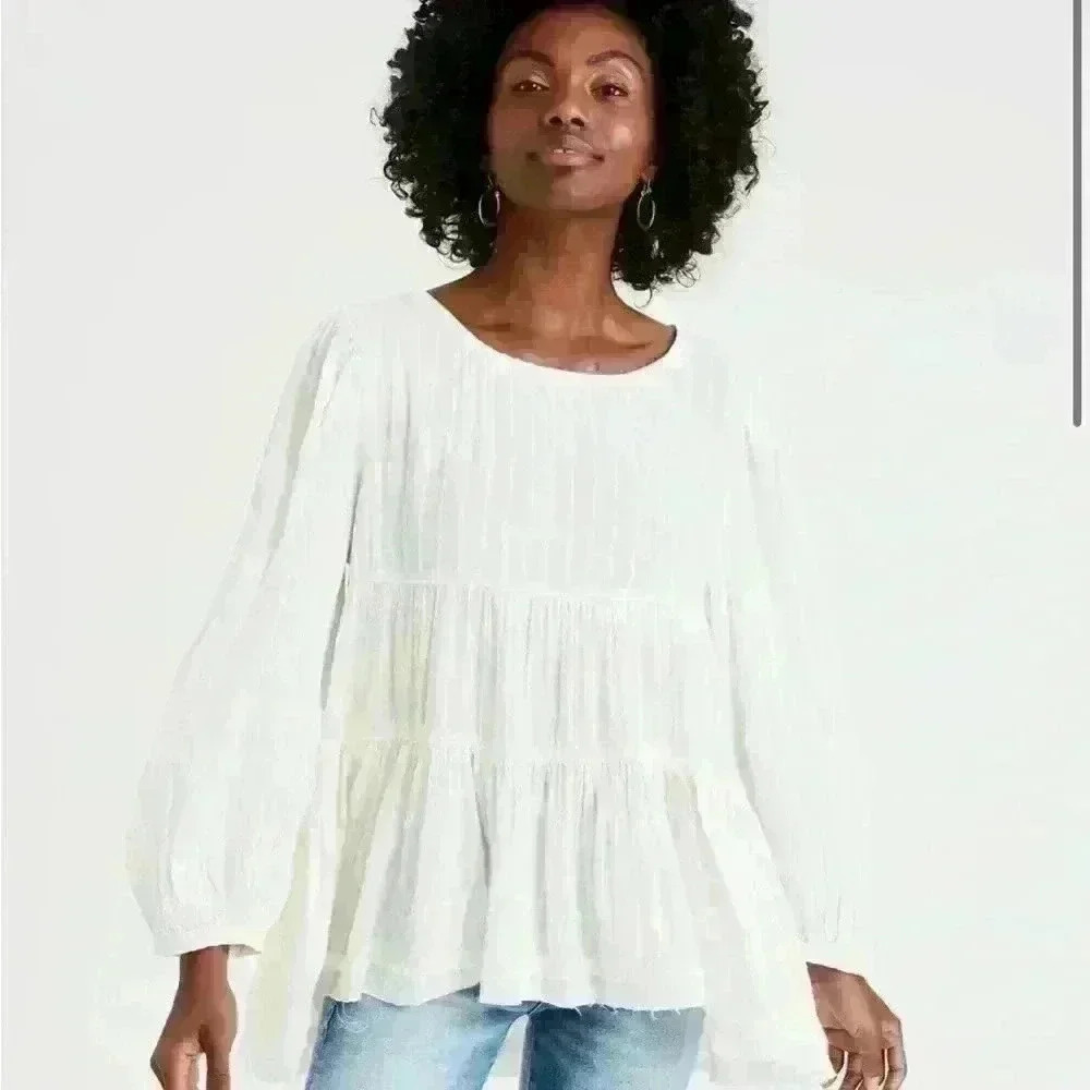 American Eagle long sleeve boho babydoll‎ top